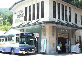 ケーブル坂本駅と江若バス