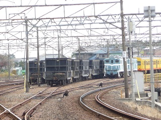 伊勢治田駅の留置貨車